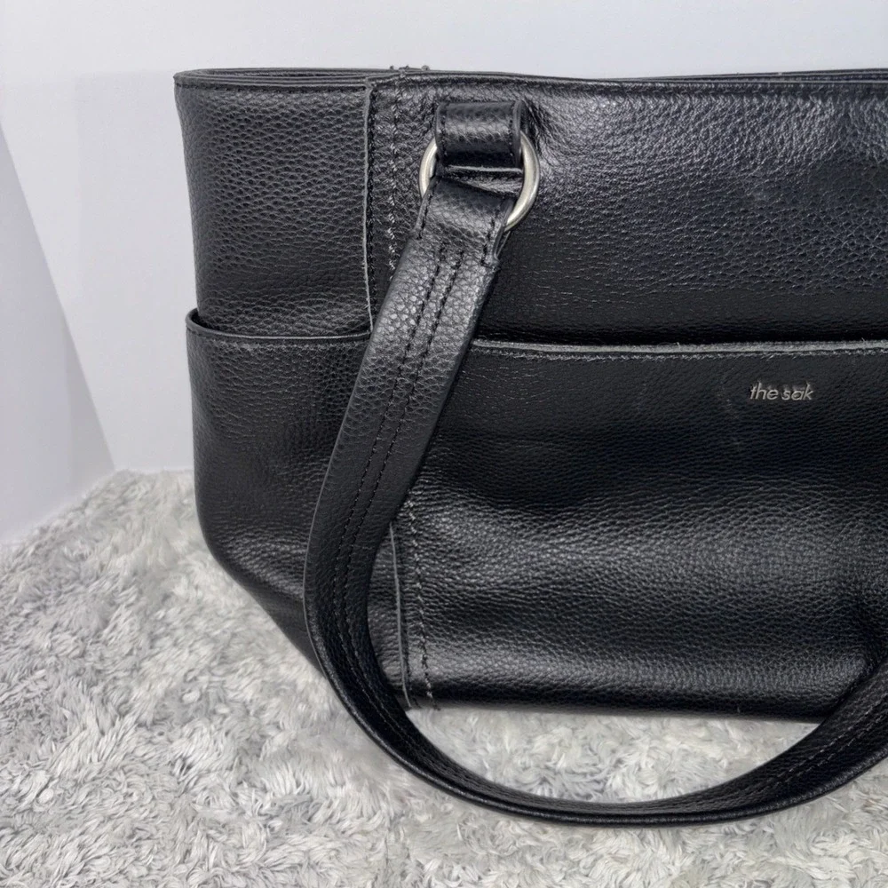 The Sak Ashby Black Leather Tote 12x10x5